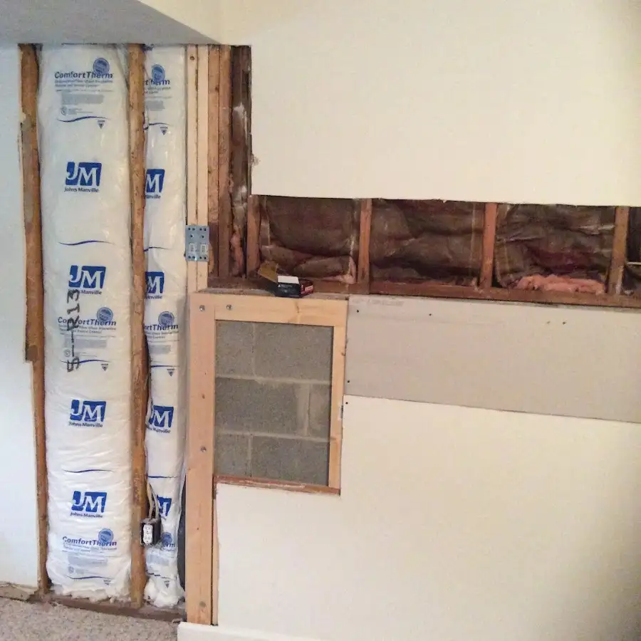 Wall insulation replacement during Contents Cleaning & Restoration in Oswego